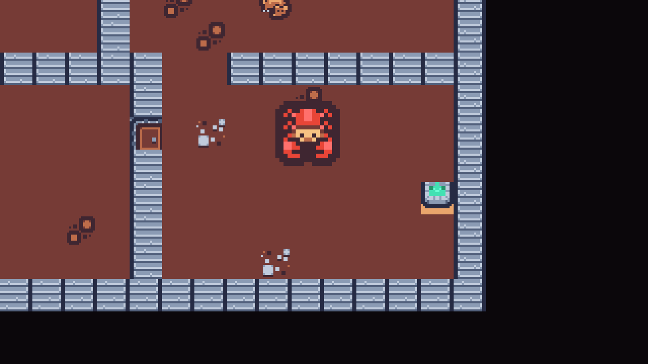 Floor 2's guardian room: the large red Cinderclaw next to the sealed exit